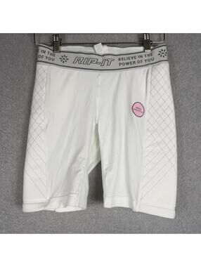 NEW RIP-IT Women's Period-Protection Softball Sliding Shorts Pro Medium White